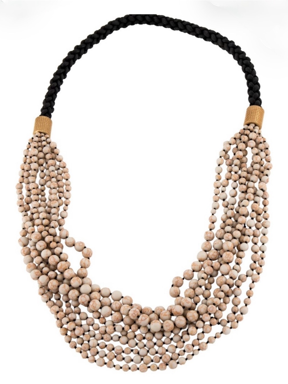 INDIA HICKS BEAD & LEATHER CORD DESERT MULTISTRAND
NECKLACE Like New